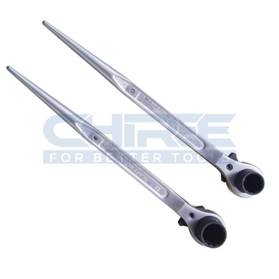 Silver Color Construction Spud Ratchets 19 x 22 mm 3/4&quot; x 7/8&quot; Sharp End Tapered Handle for Scaffolding Ratchet Wrench