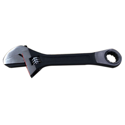 Black Color Pass-Thru Adjustable Wrench Removable Reversible Jaw 1-1/2in Capacity Pipe Wrench 22mm Ratchet