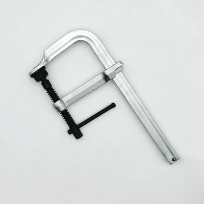 Tommy Bar Screw F Clamp Cold Drawn Steel L Rail Clamps with Forged Moving Jaw Replaceable Morpad for Welding