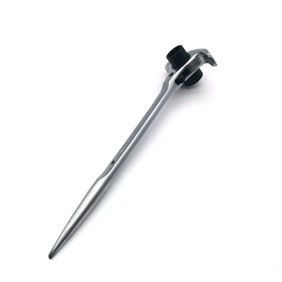 Hammer Ratchet Wrench 4 in 1 Scaffolding Podger Ratchet 19x22mm Spud Ratchet with Claw Hammer