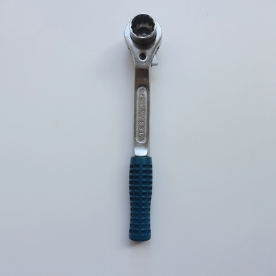 Plastic Handle All Zinc-plated Double Ratcheting Sockets 19mm 22mm Scaffold Ratchet Spanner