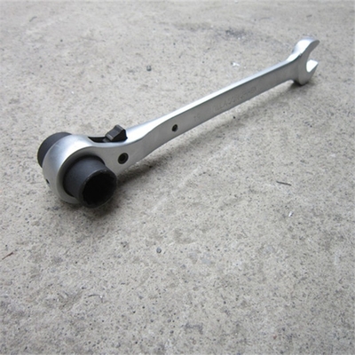Steel Silver Three Sizes in One Scaffolding Ratchet Wrench 19mm 22mm 3/4" 7/8" Socket Wrench with 22mm Open End fo USA