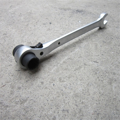 Steel Silver Three Sizes in One Scaffolding Ratchet Wrench 19mm 22mm 3/4&quot; 7/8&quot; Socket Wrench with 22mm Open End fo USA