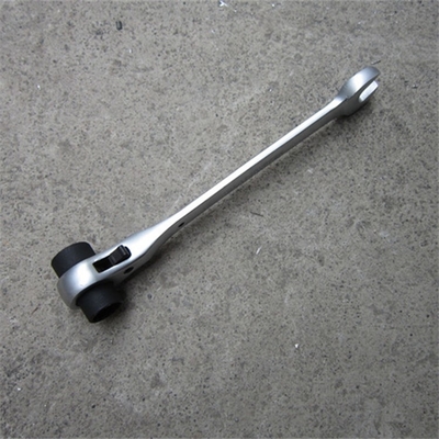 Steel Silver Three Sizes in One Scaffolding Ratchet Wrench 19mm 22mm 3/4" 7/8" Socket Wrench with 22mm Open End fo USA