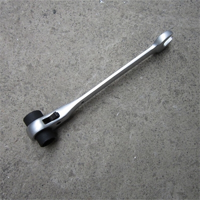 Steel Silver Three Sizes in One Scaffolding Ratchet Wrench 19mm 22mm 3/4&quot; 7/8&quot; Socket Wrench with 22mm Open End fo USA