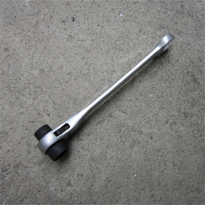 Steel Silver Three Sizes in One Scaffolding Ratchet Wrench 19mm 22mm 3/4" 7/8" Socket Wrench with 22mm Open End fo USA
