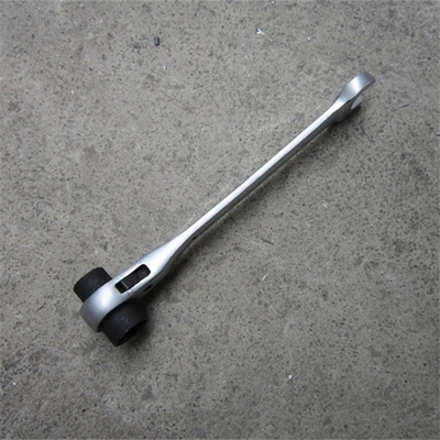 Steel Silver Three Sizes in One Scaffolding Ratchet Wrench 19mm 22mm 3/4&quot; 7/8&quot; Socket Wrench with 22mm Open End fo USA