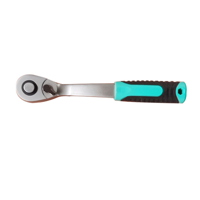 Rubber Handle Square Drive Socket Wrenches Pear Head Shaped Ratchet Spanner 90 Teeth with Quick Release Button