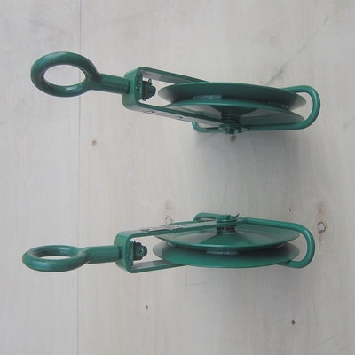 Green Powder Coating SWL250kgs BLC 1000kgs Gin Wheel 10" Pulley for Scaffolding